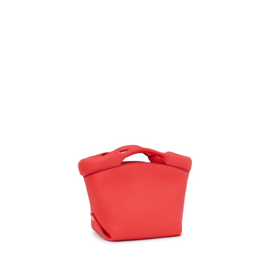 Small coral-colored leather TOUS Balloon Tote bag