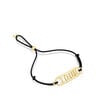 Pulsera de nylon negro con baño de oro 18 kt sobre plata Logo