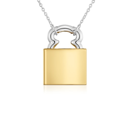 Collar bicolor motivo oso candado 23 mm TOUS Unlock