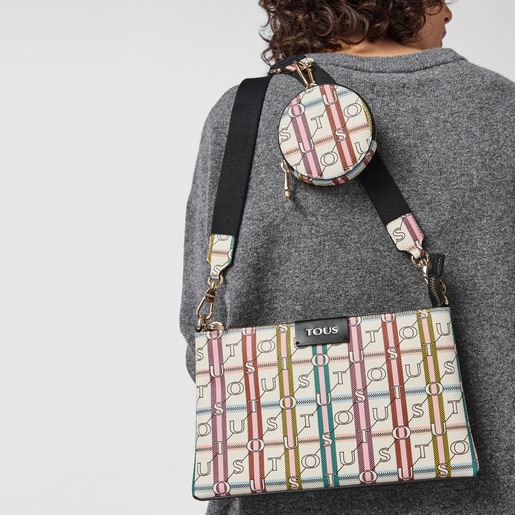 Плоская бежево-черная сумка TOUS Crossroad Crossbody