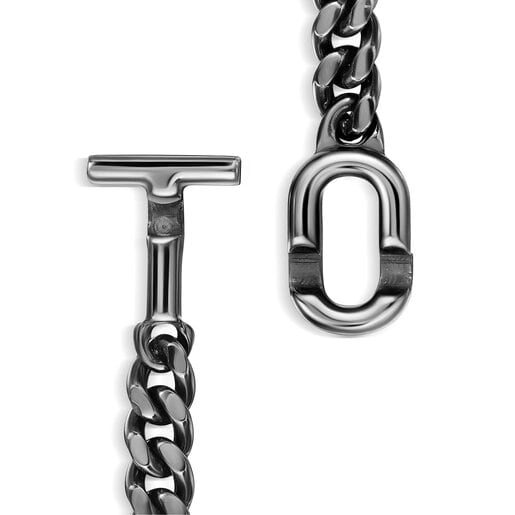 TOUS MANIFESTO 19 cm dark silver curb chain Bracelet