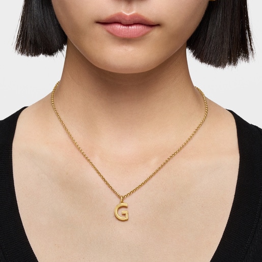 Medium 18kt gold plating over silver letter Pendant TOUS Alphabet