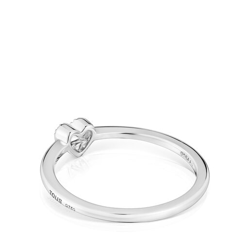 Small white-gold heart Ring with diamonds TOUS Grain