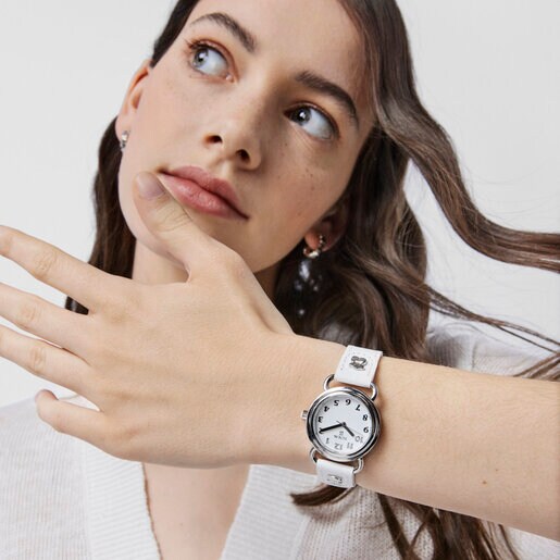 腕時計 Baby Bearホワイト　ベルト：牛革 / ステンレススチール/ 28mm