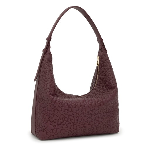 Large burgundy Shoulder bag TOUS Puffy Bear