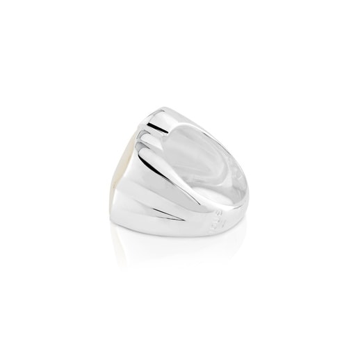 Silver Color Ring with mother-of-pearl
