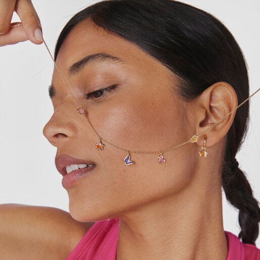 モチーフ付きゴールドコーティング シルバーのネックレスGregal