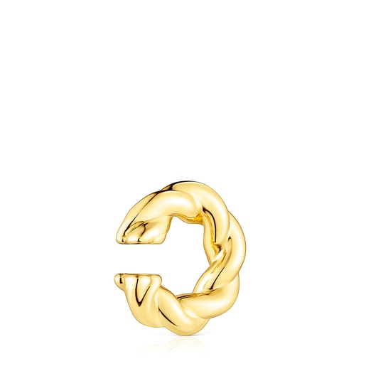 Earcuff XL con baño de oro 18 kt sobre plata Twisted