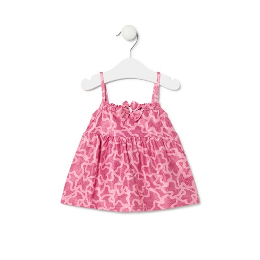 Vestido de alças de menina Kaos cor-de-rosa