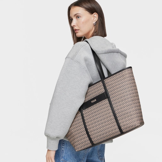 Capazo grande gris oscuro TOUS MANIFESTO