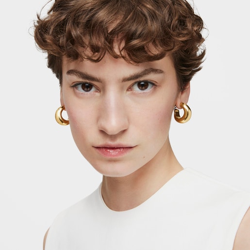 Hoop earrings with 18kt gold plating over silver Galia Basics