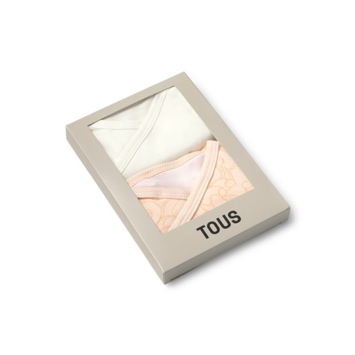 Pack of wrap-over baby bodysuits in Mix orange