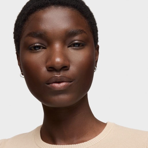 12 mm silver Hoop earrings with bear TOUS Basics