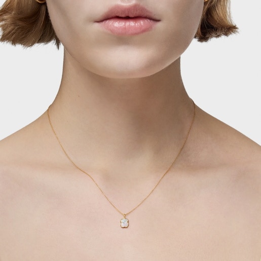 Gold and Mother-of-pearl XXS bear Necklace