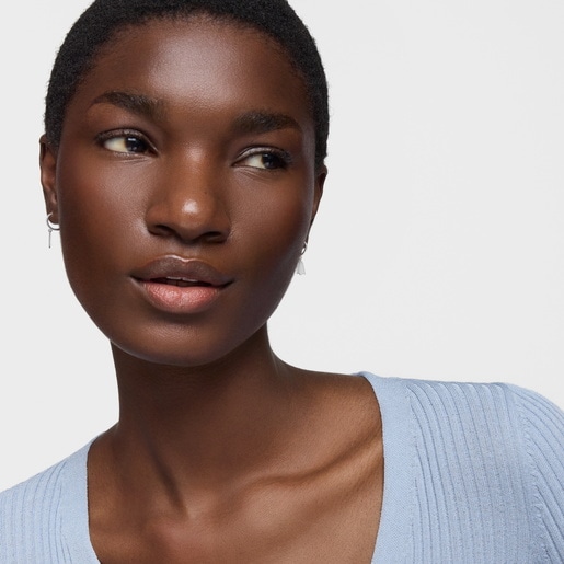 Aretes de aro motivo tulipán de plata TOUS Motivos