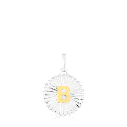 Silver and silver vermeil TOUS Alphabet letter B medallion Pendant