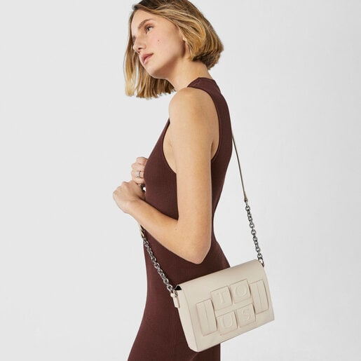 Маленькая бежевая сумка-кроссбоди TOUS Damas