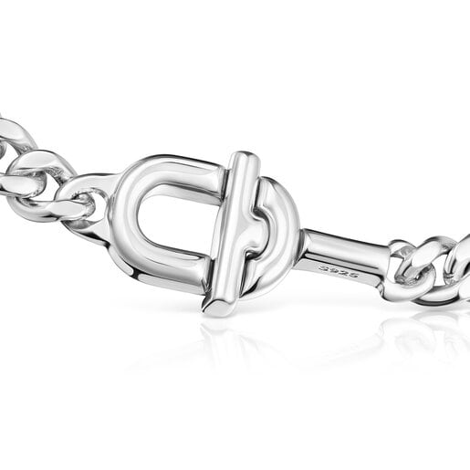 Large TOUS MANIFESTO curb chain Bracelet in silver