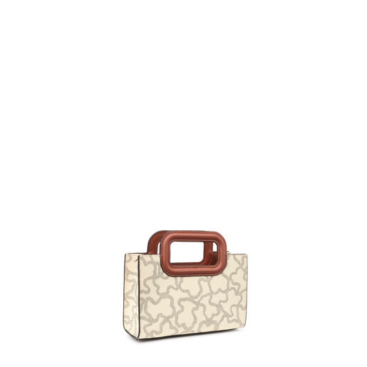 حقيبة Mini Kaos Icon ذات حزام يلتف حول الجسم باللون البيج