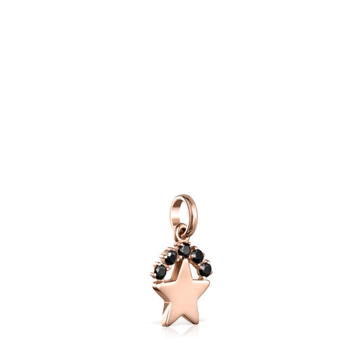 Rose Silver Vermeil Real Sisy star Pendant with Spinels