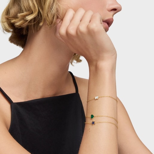 צמיד חוליות XXS מזהב 14 קראט בשילוב אם הפנינה