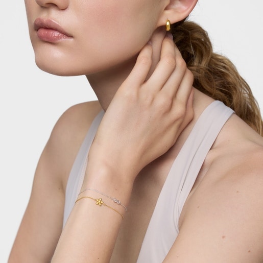 Pulsera cadena flor con baño de oro 18 kt sobre plata TOUS Motivos