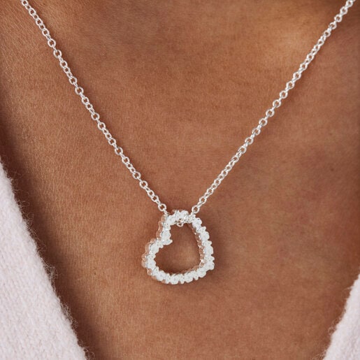 Silver San Valentín heart Necklace | TOUS