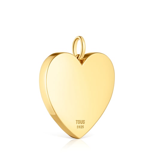 Dije mediano corazón con baño de oro 18 kt sobre plata 27 mm Sweet Dolls