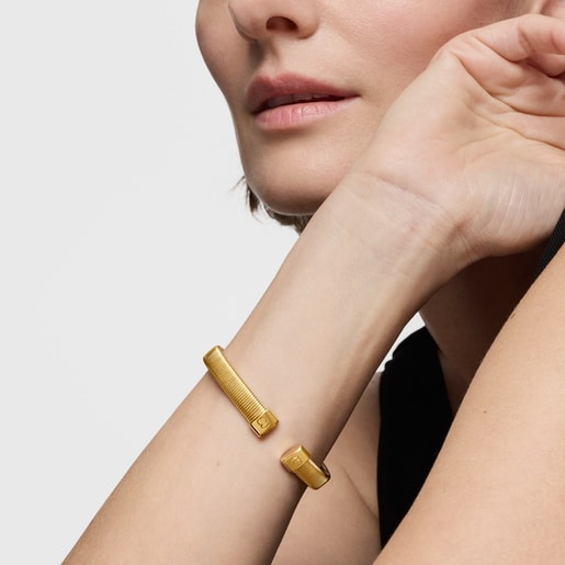 Pulsera esclava de acero dorado 8 mm Bulevard