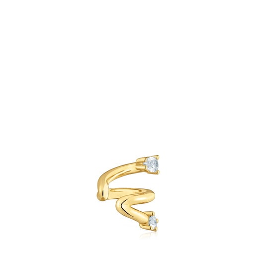 Earcuff con baño de oro 18 kt sobre plata y diamantes creados en laboratorio Lio LGD
