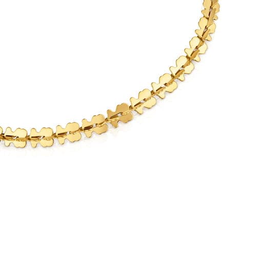 عِقد قصير من الصُلب بحليات على شكل دبدوب باللون الذهبي من تشكيلة TOUS Carrusel