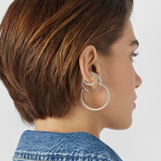 Silver Straight double Earcuff | TOUS