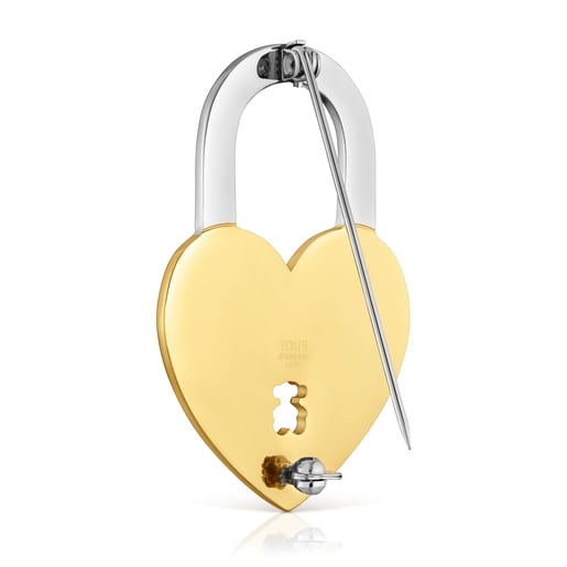 Broche de acero bicolor motivo corazón TOUS Charming