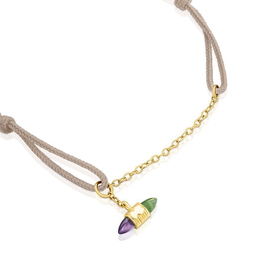 Pulsera de nylon y oro con gemas Lure