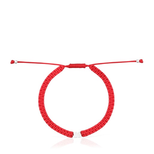Silver and red nylon bear Bracelet TOUS Motifs | TOUS