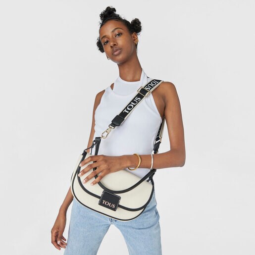 Bolso de hombro beige TOUS Halfmoon