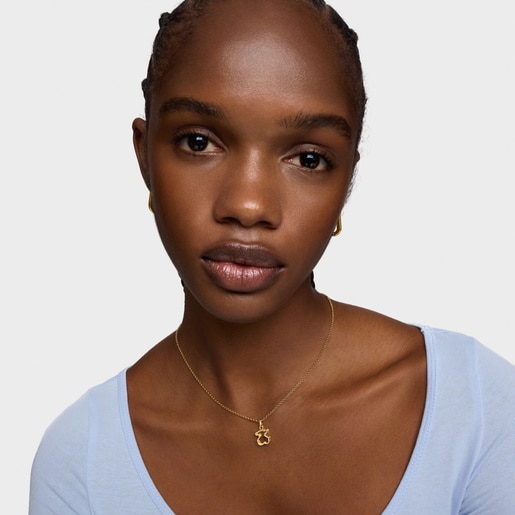 Pendant with 18kt gold plating over silver and white acrylic glass Galaxy