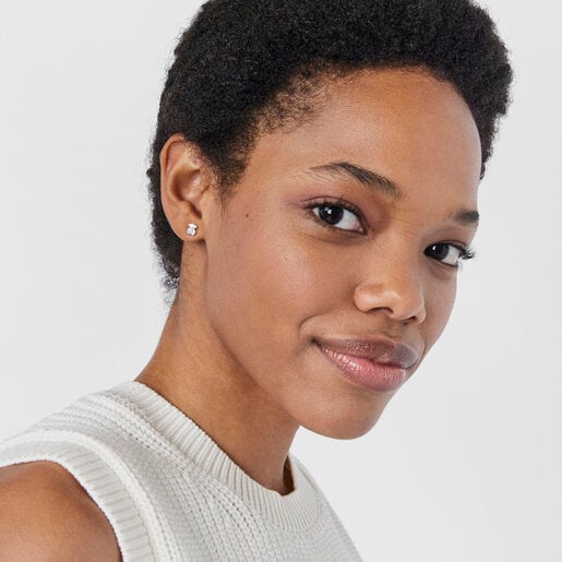 Aretes Super Power de Plata con Perla