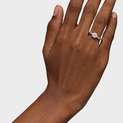 טבעת סוליטר מפלטינה בשילוב יהלום מעבדה 1.00 קראט TOUS Essentials LGD