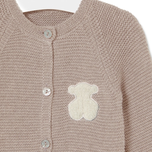 Baby playsuit in Tricot beige