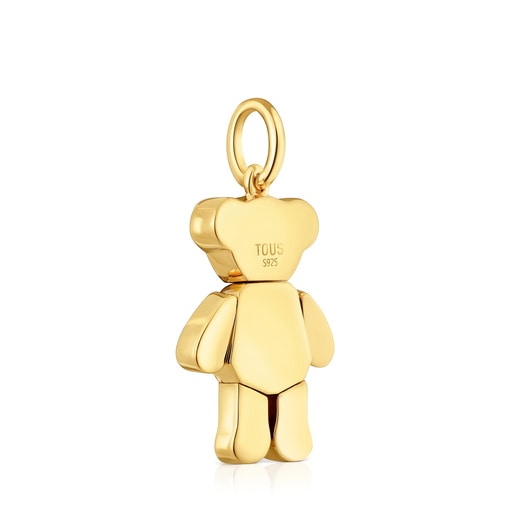 Dije oso con baño de oro 18 kt sobre plata y amatistas Teddy Bear