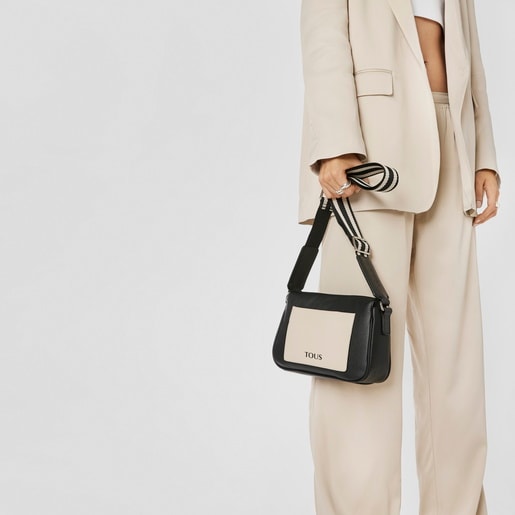 תיק צד TOUS Empire בינוני מעור בצבע שחור
