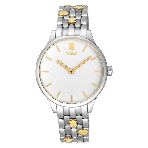 Two-tone steel/gold-colored IP Mini Icon Watch