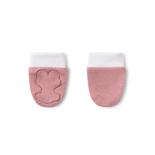 Conjunto de bebé gorro y manoplas Soft rosa