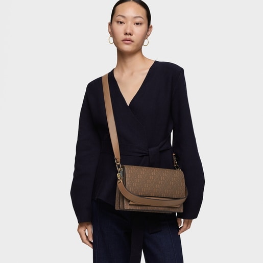 Medium earth-colored Crossbody bag Audree TOUS Buckles Silhouette