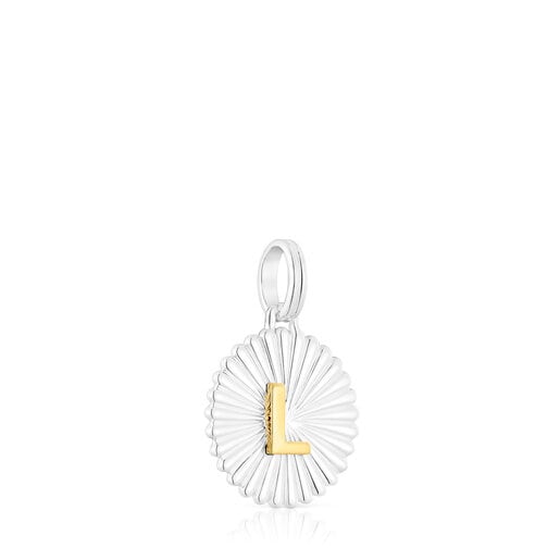 Pendentif médaille lettre L TOUS Alphabet argent et argent vermeil