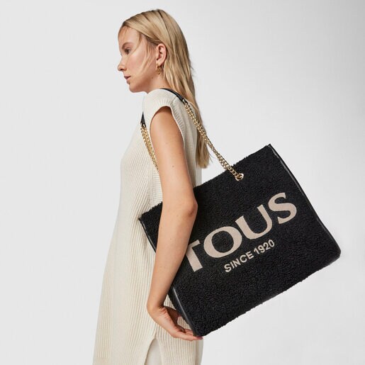 Черная сумка-шоппер Amaya Warm большого размера