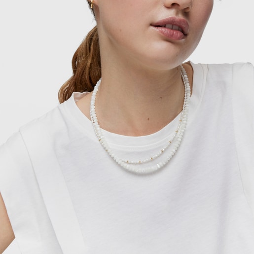 Collar corto de plata y nácar Basic Colors