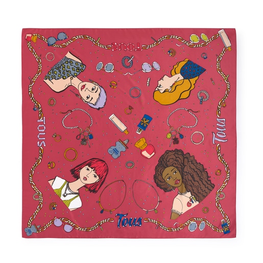 Foulard Tous Tribe cerise