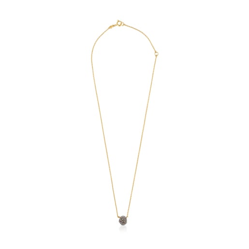 Silver Vermeil Nenufar Necklace with Diamonds | TOUS